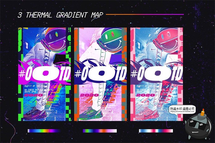 图片[4]-酸性潮流复古时尚抽象热成像霓虹风PSD模板PNG免抠图文排版PS素材-设计猿