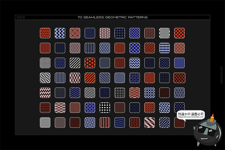 图片[1]-动感几何无缝拼接底纹平铺抽象图案活力四射AI矢量JPG图片PSD素材-设计猿