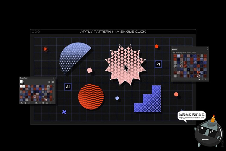 图片[4]-动感几何无缝拼接底纹平铺抽象图案活力四射AI矢量JPG图片PSD素材-设计猿