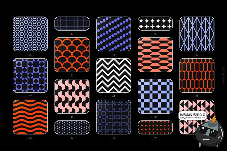 图片[7]-动感几何无缝拼接底纹平铺抽象图案活力四射AI矢量JPG图片PSD素材-设计猿