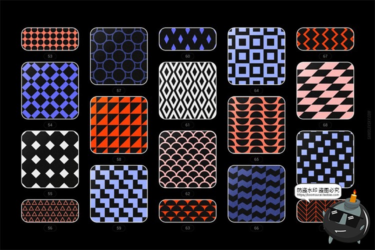 图片[9]-动感几何无缝拼接底纹平铺抽象图案活力四射AI矢量JPG图片PSD素材-设计猿