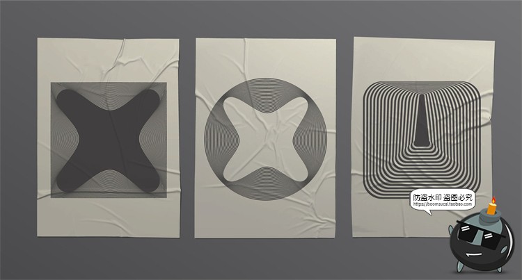 图片[10]-艺术抽象科幻摩尔纹几何扭曲水波纹潮流背景底纹AI矢量PNG素材-设计猿