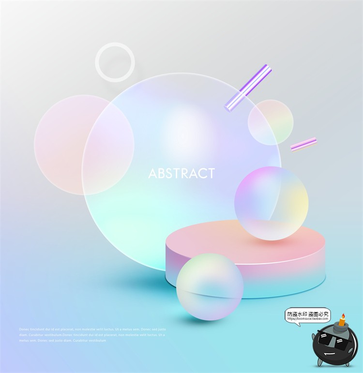 图片[3]-玻璃半透明渐变弥散光透明磨砂水滴玻璃元素创意海报PSD模板素材-设计猿