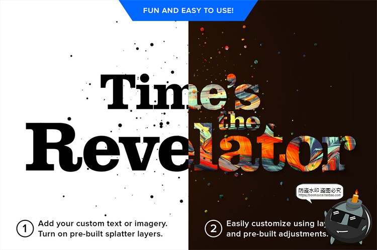 图片[2]-丙烯酸文艺多彩颜料染料文本标题ASL样式字体特效样机PSD模板素材-设计猿