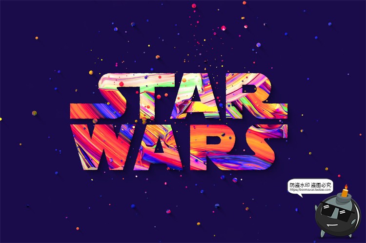 图片[3]-丙烯酸文艺多彩颜料染料文本标题ASL样式字体特效样机PSD模板素材-设计猿