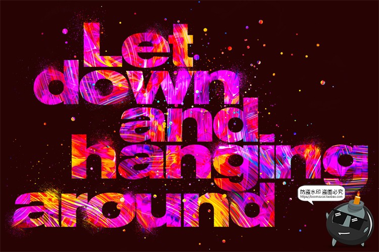 图片[5]-丙烯酸文艺多彩颜料染料文本标题ASL样式字体特效样机PSD模板素材-设计猿