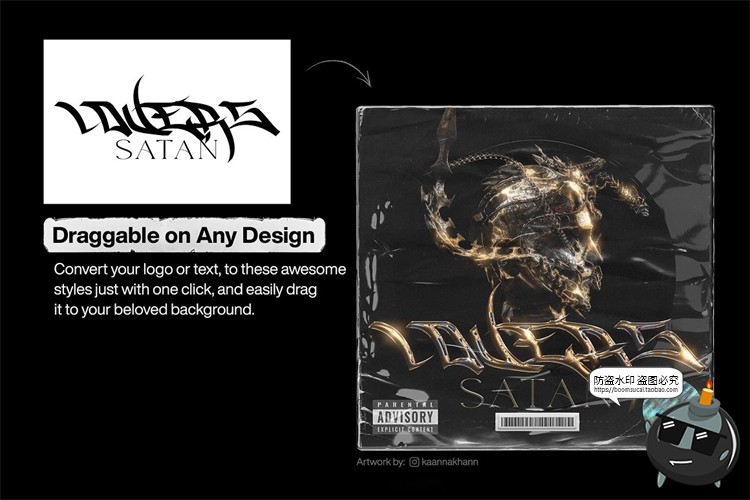 图片[10]-酸性艺术金属镀铬文字机能赛博效果字体特效样机PSD模板PS素材-设计猿