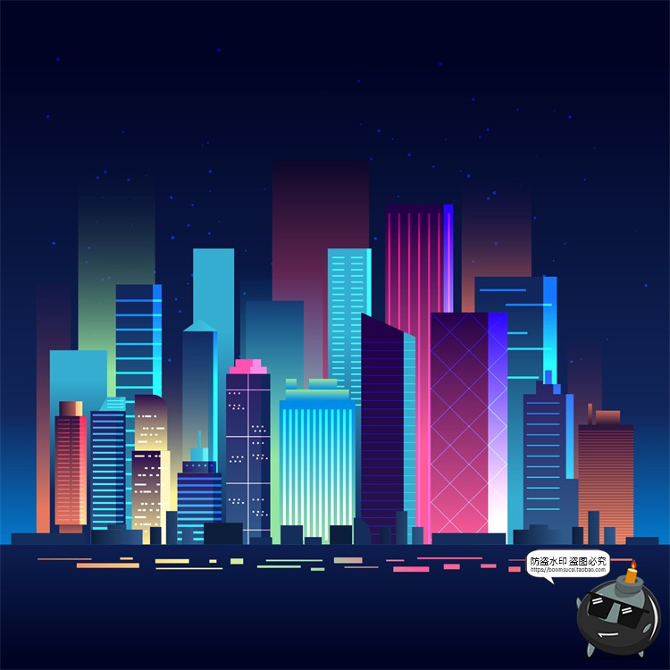 图片[23]-赛博朋克复古蒸汽波网格霓虹科技科幻未来城市街道AI矢量插画素材-设计猿