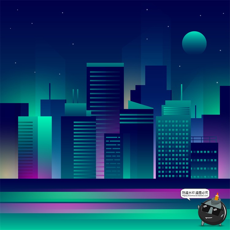 图片[43]-赛博朋克复古蒸汽波网格霓虹科技科幻未来城市街道AI矢量插画素材-设计猿