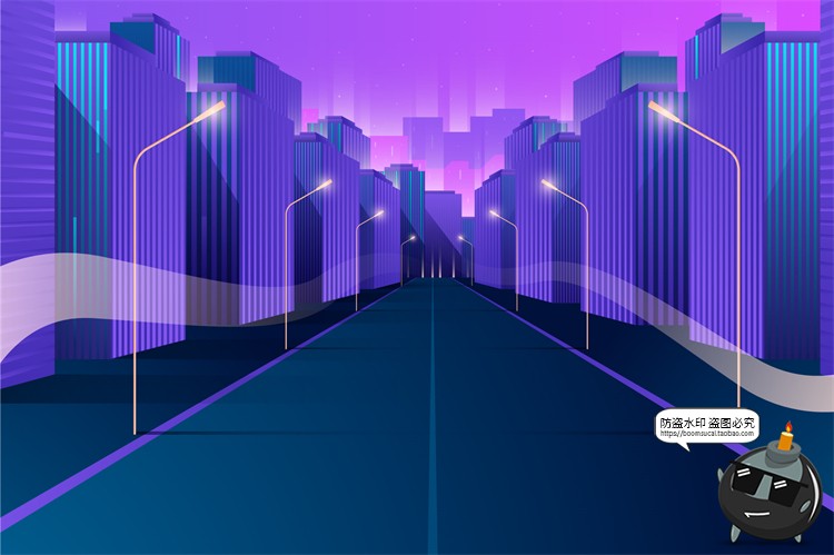 图片[47]-赛博朋克复古蒸汽波网格霓虹科技科幻未来城市街道AI矢量插画素材-设计猿