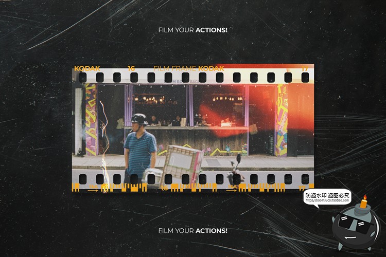 图片[3]-复古文艺胶卷做旧电影相框胶片边框PSD模板样机PNG免抠PS素材-设计猿