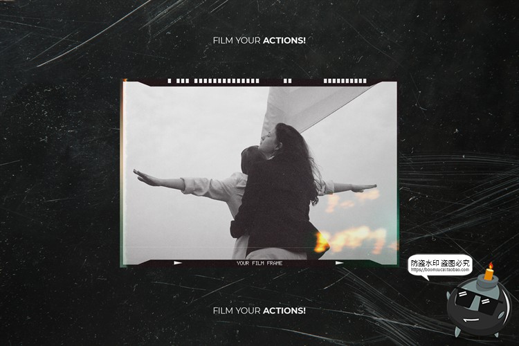 图片[5]-复古文艺胶卷做旧电影相框胶片边框PSD模板样机PNG免抠PS素材-设计猿