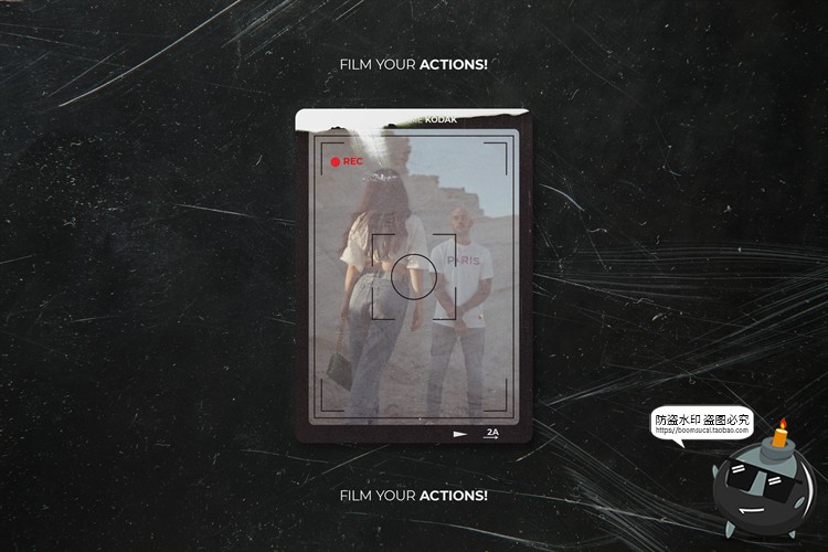 图片[8]-复古文艺胶卷做旧电影相框胶片边框PSD模板样机PNG免抠PS素材-设计猿