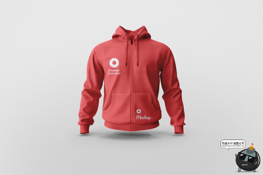 图片[1]-红色系列外套名片枕企业品牌提案VI周边衍生品样机PSD模板PS素材-设计猿