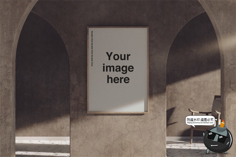 图片[7]-光影文艺弧形拱形画廊展览场景艺术海报贴图样机PSD模板PS素材-设计猿