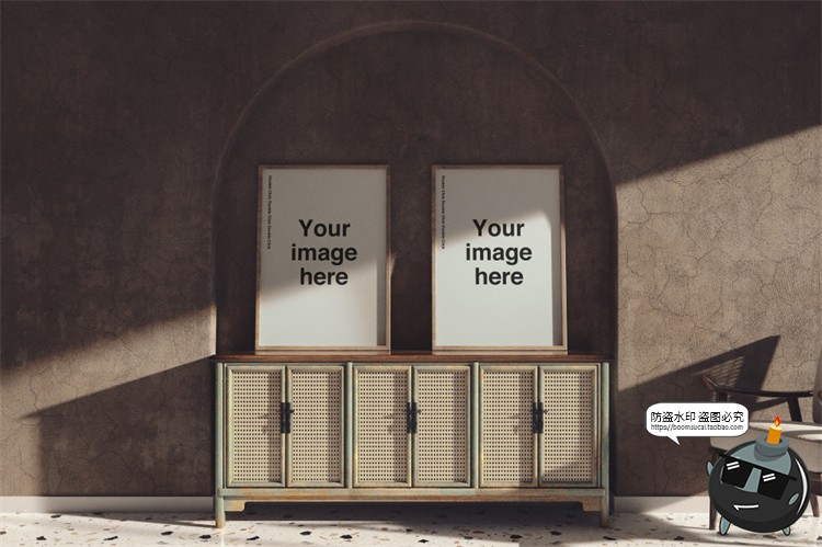 图片[12]-光影文艺弧形拱形画廊展览场景艺术海报贴图样机PSD模板PS素材-设计猿