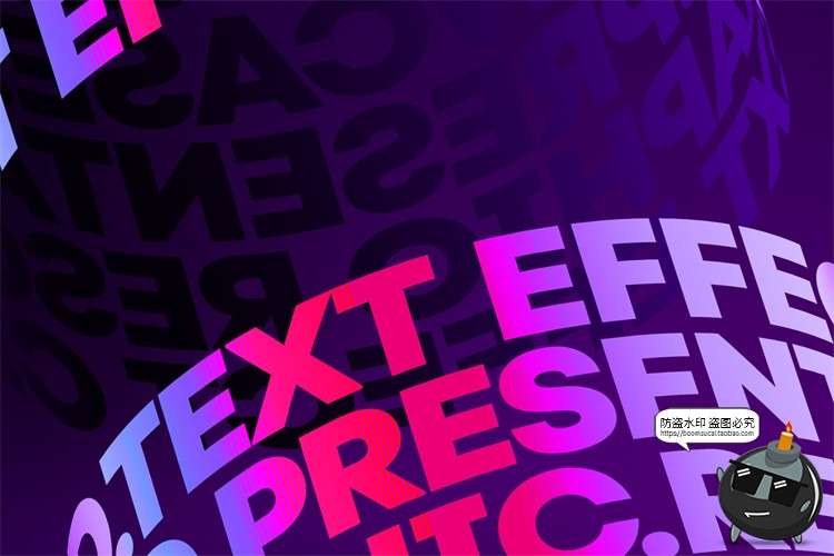 图片[3]-潮流圆柱柱形环绕环形字体特效文本mockups样式PSD模板样机PS素材-设计猿