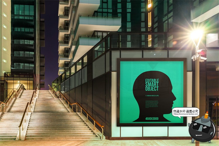 图片[3]-城市街头站台海报展示广告灯箱海报展板样机贴图PSD模板PS素材-设计猿