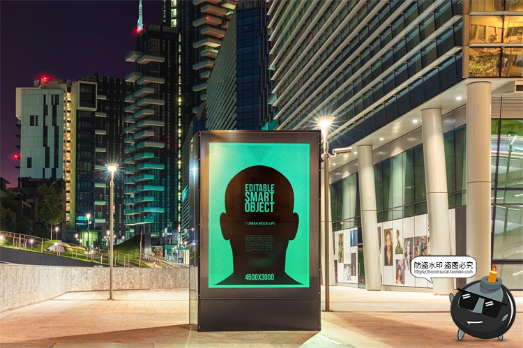 图片[5]-城市街头站台海报展示广告灯箱海报展板样机贴图PSD模板PS素材-设计猿
