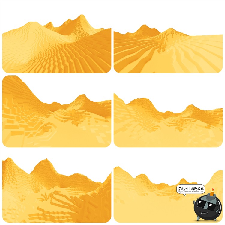 图片[24]-抽象极简赛博朋克山脉山峰山川几何方块地形PNG免抠图片背景素材-设计猿