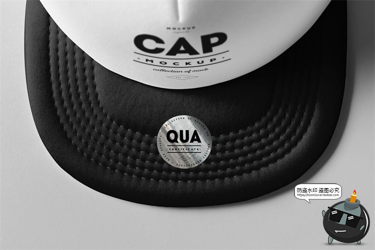 图片[2]-平檐网眼帽子街舞棒球帽logo印花图案白膜贴图PSD样机模板PS素材-设计猿