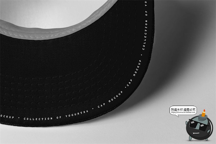 图片[3]-平檐网眼帽子街舞棒球帽logo印花图案白膜贴图PSD样机模板PS素材-设计猿