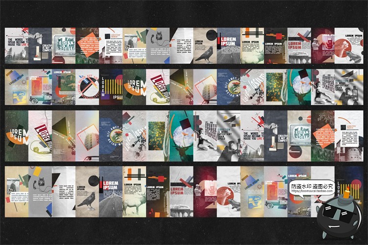 图片[3]-报刊插画复古风纸张老旧年代感海报广告PSD模板PS素材含字体-设计猿