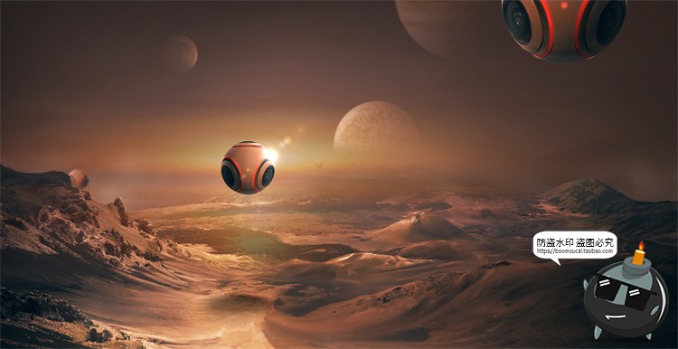 图片[1]-科幻太空黑洞星空宇宙地球航天创意合成插画海报PSD模板PS素材-设计猿