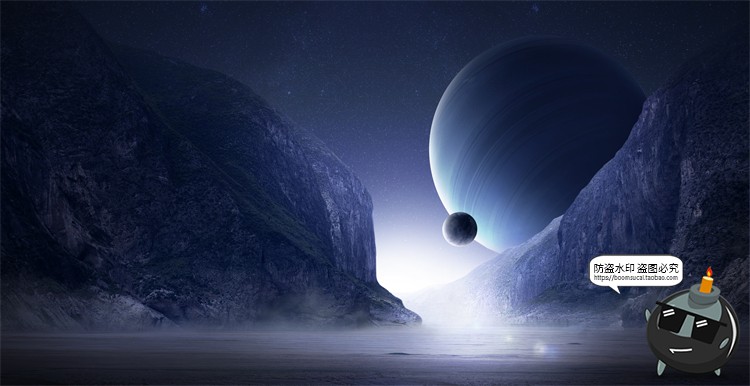 图片[4]-科幻太空黑洞星空宇宙地球航天创意合成插画海报PSD模板PS素材-设计猿