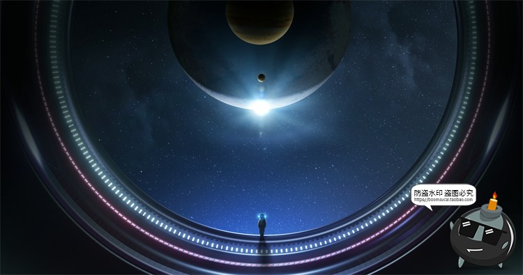 图片[5]-科幻太空黑洞星空宇宙地球航天创意合成插画海报PSD模板PS素材-设计猿