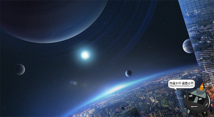 图片[12]-科幻太空黑洞星空宇宙地球航天创意合成插画海报PSD模板PS素材-设计猿