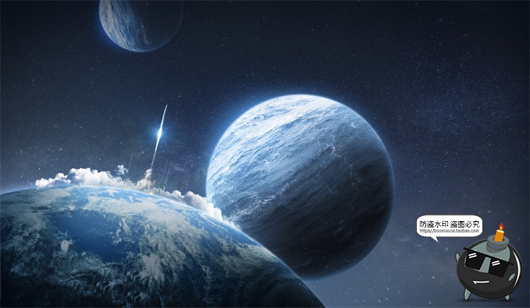 图片[19]-科幻太空黑洞星空宇宙地球航天创意合成插画海报PSD模板PS素材-设计猿