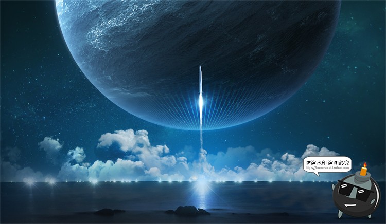 图片[23]-科幻太空黑洞星空宇宙地球航天创意合成插画海报PSD模板PS素材-设计猿