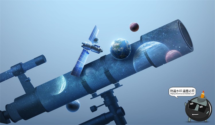 图片[27]-科幻太空黑洞星空宇宙地球航天创意合成插画海报PSD模板PS素材-设计猿