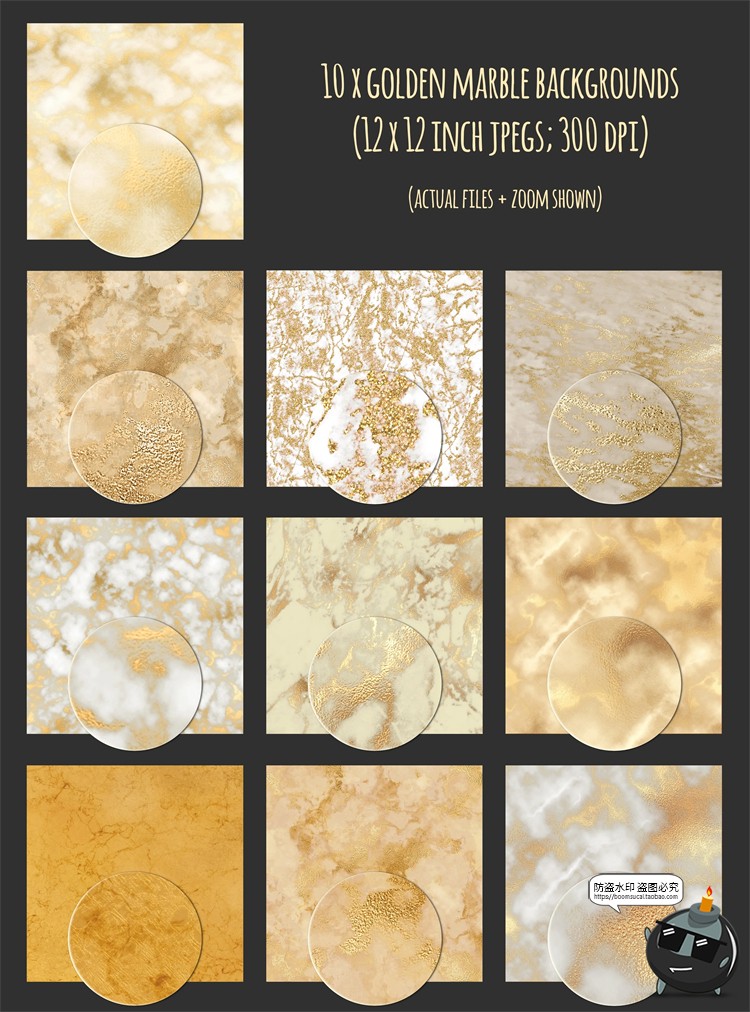 图片[3]-金色烫金属铝箔金箔大理石纹理材质贴图肌理背景底纹JPG图片素材-设计猿