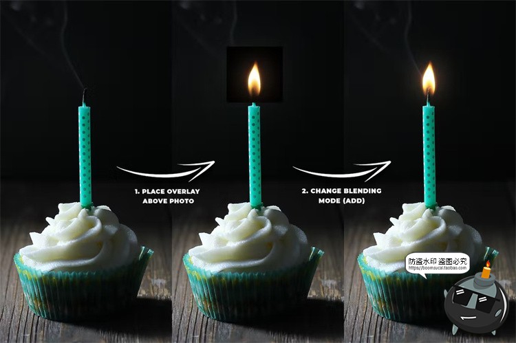 图片[3]-蜡烛火焰燃烧烛火火苗火光JPG黑底图片背景叠加后期合成元素素材-设计猿