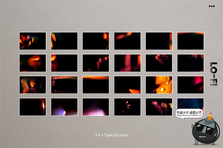 图片[1]-复古做旧胶片漏光效氛围感散光散景叠加JPG黑底图片后期合成素材-设计猿