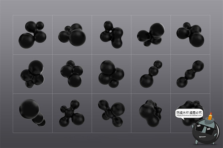 图片[4]-暗黑色主视觉图形3D立体高清抽象扭曲艺术几何PNG免抠图片素材-设计猿