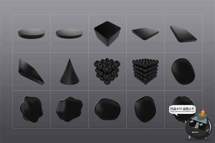 图片[8]-暗黑色主视觉图形3D立体高清抽象扭曲艺术几何PNG免抠图片素材-设计猿