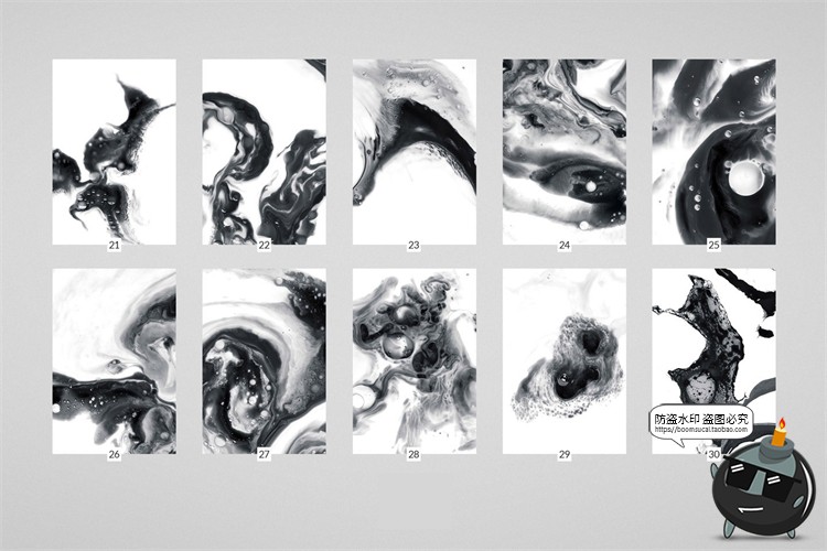 图片[5]-抽象艺术绘画水墨黑白彩色液体晕染颜料装饰海报背景JPG图片素材-设计猿