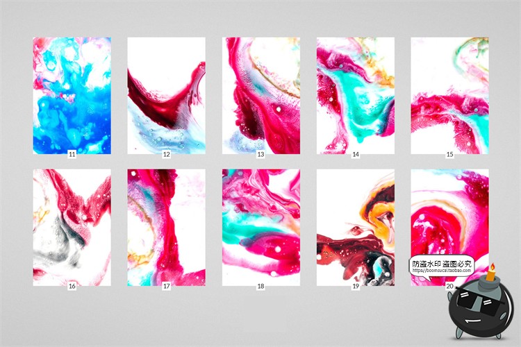 图片[9]-抽象艺术绘画水墨黑白彩色液体晕染颜料装饰海报背景JPG图片素材-设计猿