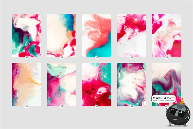 图片[10]-抽象艺术绘画水墨黑白彩色液体晕染颜料装饰海报背景JPG图片素材-设计猿
