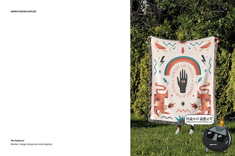 图片[4]-流苏围巾毛毯盖毯地毯印花图案贴图场景效果展示样机PSD模板素材-设计猿