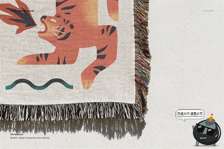 图片[6]-流苏围巾毛毯盖毯地毯印花图案贴图场景效果展示样机PSD模板素材-设计猿