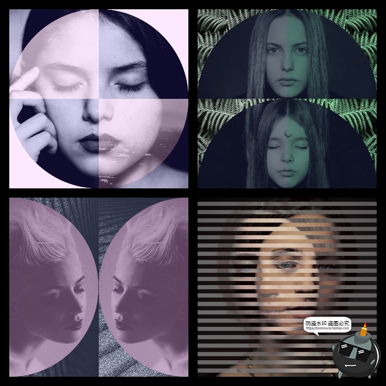 图片[1]-国外个性小众现代艺术抽象媒体展示图片特效PSD模板样机PS素材-设计猿