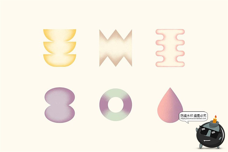 图片[2]-噪点半调复古颗粒几何图形拼贴渐变艺术背景底纹PNG免抠图片素材-设计猿