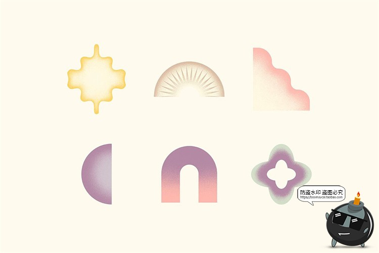 图片[6]-噪点半调复古颗粒几何图形拼贴渐变艺术背景底纹PNG免抠图片素材-设计猿