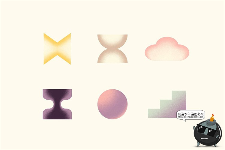 图片[10]-噪点半调复古颗粒几何图形拼贴渐变艺术背景底纹PNG免抠图片素材-设计猿