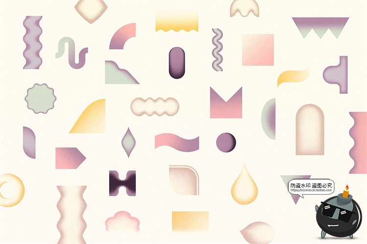 图片[11]-噪点半调复古颗粒几何图形拼贴渐变艺术背景底纹PNG免抠图片素材-设计猿