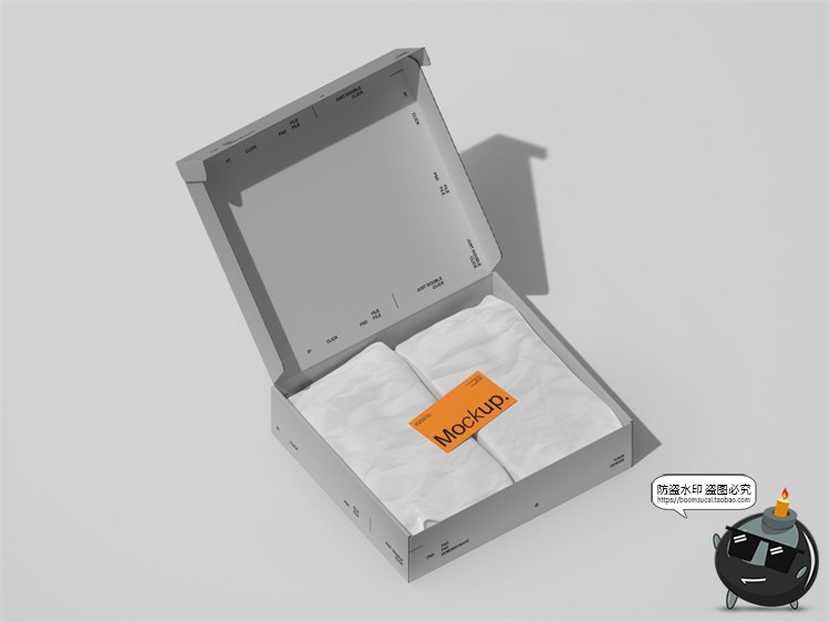 图片[3]-快递产品包装纸盒飞机盒纸皮简约品牌产品贴图样机PSD模板PS素材-设计猿